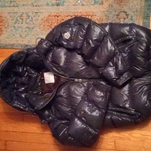MONCLER MAYA GIUBBOTTO NAVY BLUE JACKET COAT TG 5 SZ M